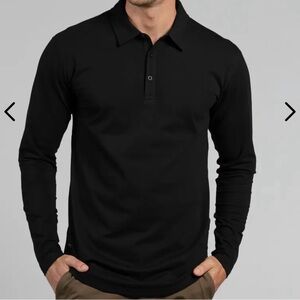 BYLT Basics Black LUX Long Sleeve Polo